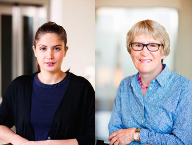 Emma Patel, utredare och Stina Holmberg, enhetschef på Brå. Foto: L. van der Meijs Emma Patel, utredare och Stina Holmberg, enhetschef på Brå.