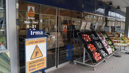 En række butikker i København fik for et år siden installeret DNA-spray-anlæg. Foto: Selecta DNA.