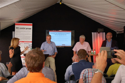 Malou von Sivers ledde paneldiskussionen med Lars Korsell, Åke Andersson och Magnus Ranstorp samt en mycket aktiv åhörarskara. 