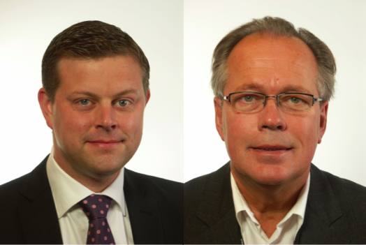 Moderaterna Jonas Jacobsson Gjörtler, ledamot i Finansutskottet, och Thomas Finnborg, ledamot i Civilutskottet.