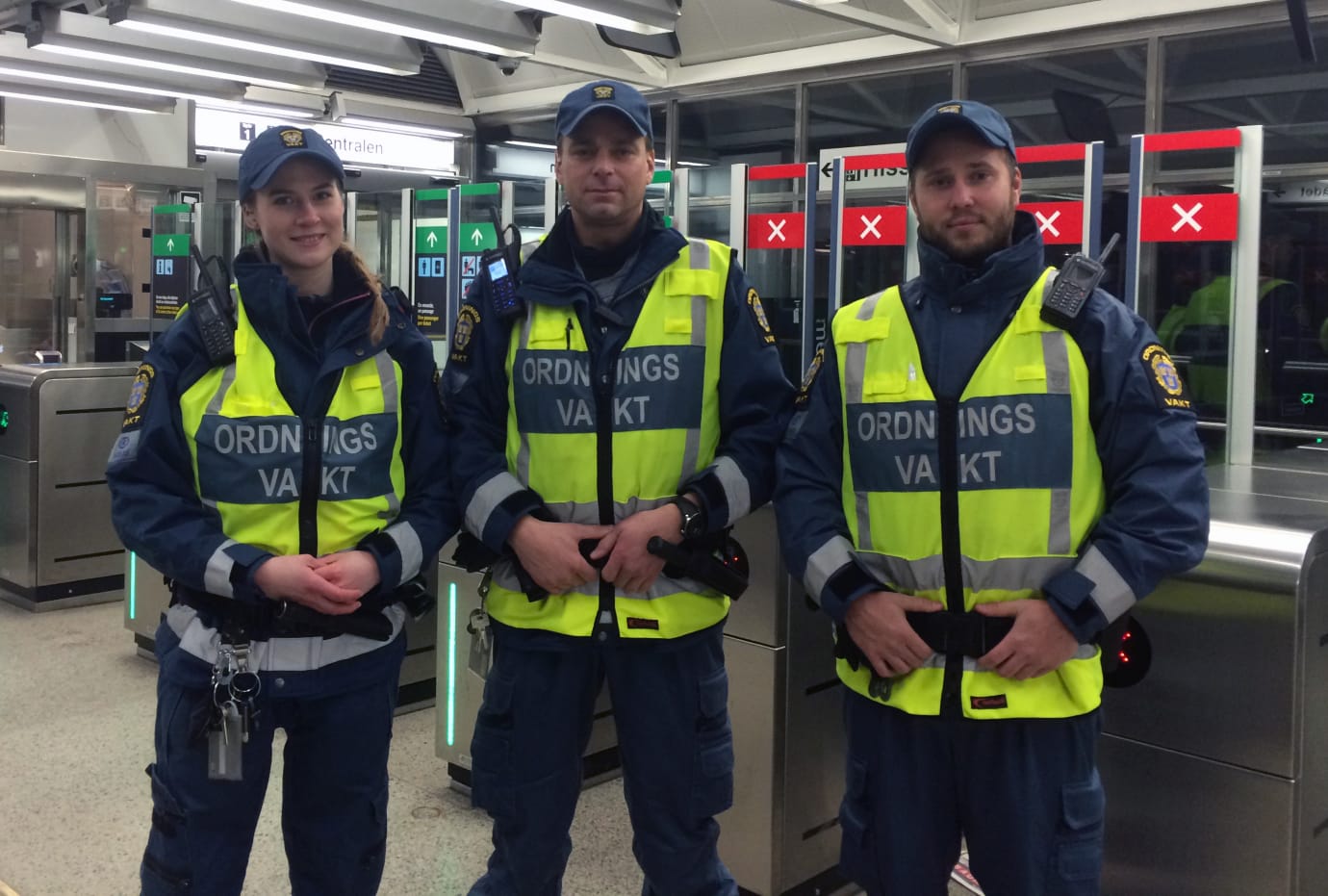 Mariah, Jimmy och Jim arbetar med trygghet i uppdraget åt SL. 