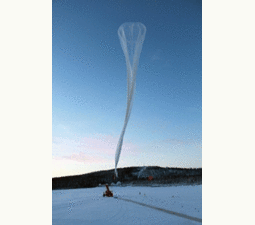Höghöjdsballongen skickades upp till 35 000 meters höjd.