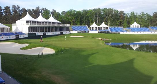 Säkerhetstältet kommer locka golfintresserat säkerhetsfolk till VIP-platser invid det 18:de hålet under Nordea Masters.