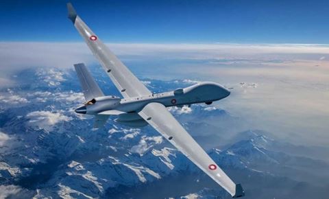 Modelfoto af de nye langtrækkende droner, som skal overvåge danske interesser i bl.a. Arktis, Nordatlanten og Østersøen fra 2028.