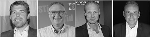 Björn Admeus, Bosch Security; Robert Jansson, Nordics, STid Security; Jens Holmberg, SimonsVoss; Thomas Risager, Vanderbilt International.