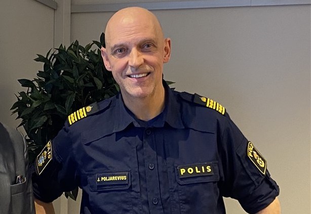 Jale Poljarevius, underrättelsechef vid Polismyndigheten och öppningstalare på #Trygghetnu-konferensen.