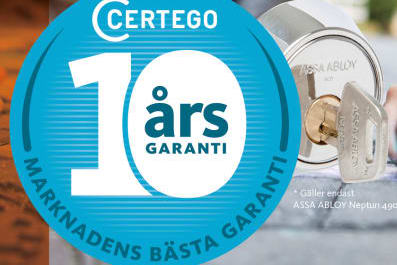 Tioårsgarantin gäller det kopieringsskyddande låssystemet Neptun från Assa Abloy.