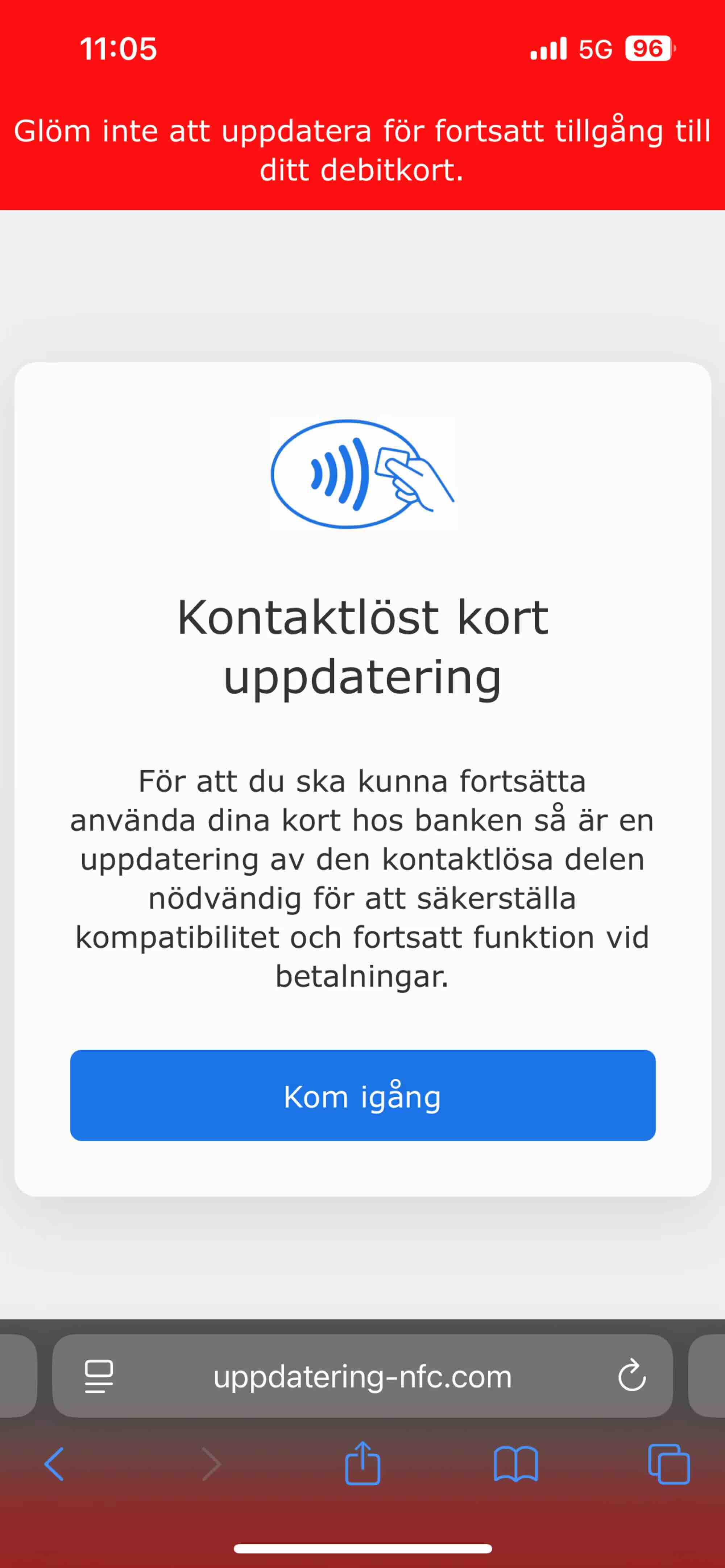 Exempel på hur bluffsms:en kan se ut.
