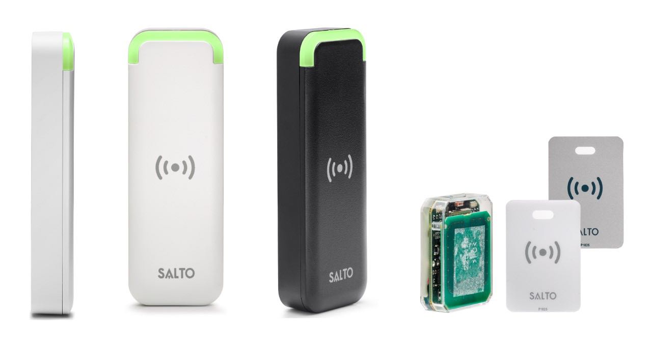 Salto Inbyggnadsläsare är designade för att kunna integreras i tredjepartsläsare såsom porttelefoner, hisspaneler, entrékors eller för diverse relästyrningar.
