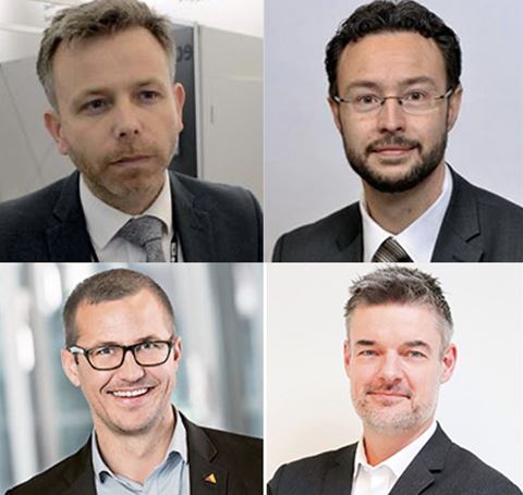 Paneldeltagerne (fra venstre, øverst): Mark Cosgrave, Divisional Manager hos Optex; David Lenot, Airport Practice Leader hos Genetec; Jimmy Ek, Sales Manager Nordics hos Axis; Søren Land, Sales Director hos Lorenz Technology.