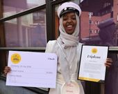 Fatima Afarah – årets mottagare av Trygg-stipendiet på 10.000 kronor.