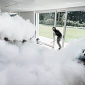 Tågesikring er en effektiv sikringsmetode. Her er det et privat hjem, der holder en indbrudstyv ude. Foto: Tågekanonproducenten Protect. 