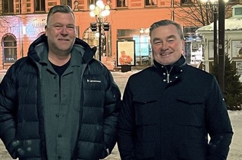 Anthony Fagerberg från Öbacka och Micael Pääjärvi från El och Larm Anläggningar. Anthony Fagerberg från Öbacka och Micael Pääjärvi från El och Larm Anläggningar.