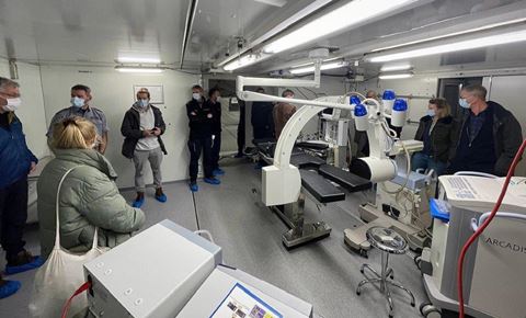 Billede fra tidligere på året, hvor Beredskabsstyrelsens mobilhospital stod opstillet i Herning. Foto: Beredskabsstyrelsen.