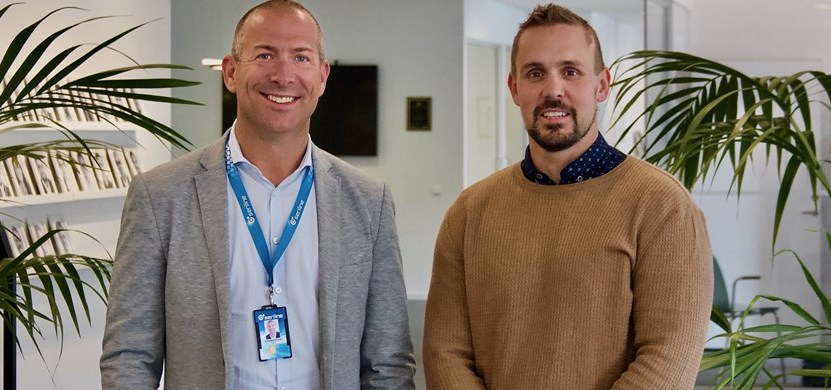 Serilines VD Freddie Parrman med Johan Waldenström, nytillträdd affärsområdesansvarig för Västra Götaland.
