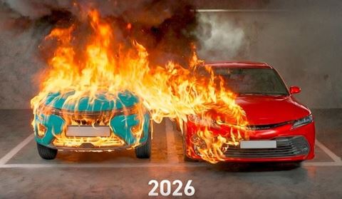Nyere biler indeholder langt mere brandbar plast end tidligere. Brandbelastningen for en typisk bil er i 2026 40 % større end i 2016, og en bilbrand kan i dag være op til tre gange mere intens end for ti år siden. Det øger risikoen for, at en brand i et p-hus spreder sig og kommer ud af kontrol.