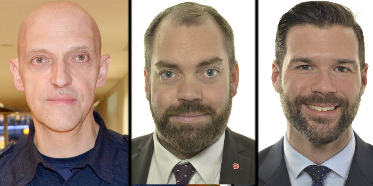 Polisen Jale Poljarevius och politikerna Fredrik Lundh Sammeli (S) och Johan Forssell (M) ger sin syn på myndighetssamverkan.