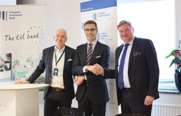 Lars Pettersson, CEO of Nexus Group, Alexander Stubb, Vice-President of the EIB, and Anders Berg, CFO of Nexus Group 