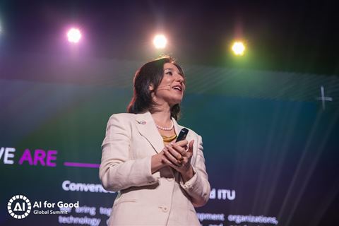 AMAS’ formand, Alessandra Sala, præsenterede to nye rapporter ved eventet AI for Good Global Summit i Genève.