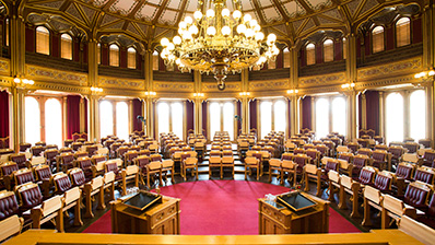 Stortingssalen i Oslo. Foto: Stortinget