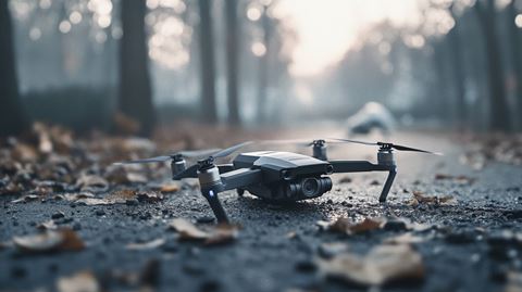 Amazon har et problem med droner, der støder sammen. Foto: AI-genereret. 