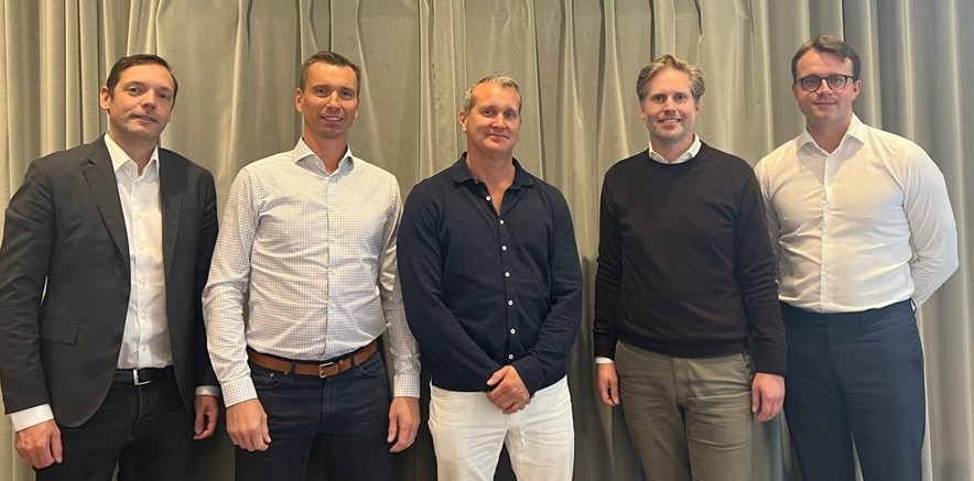 Pontus Skårner, vd Great Security, Jimmy Holm och Henrik Dunör, grundare och ägare av Wasa Larm samt Patrik Tidebrant, vice vd Great Security och Falk Wahlström (MVI).