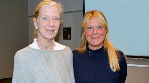 Kristina Axén Olin tillsammans med Anna Flink, som fram till december var säkerhetschef i Södertälje kommun och nu är välfärdsstrateg i Kalmar kommun, talar på #Trygghetnu.