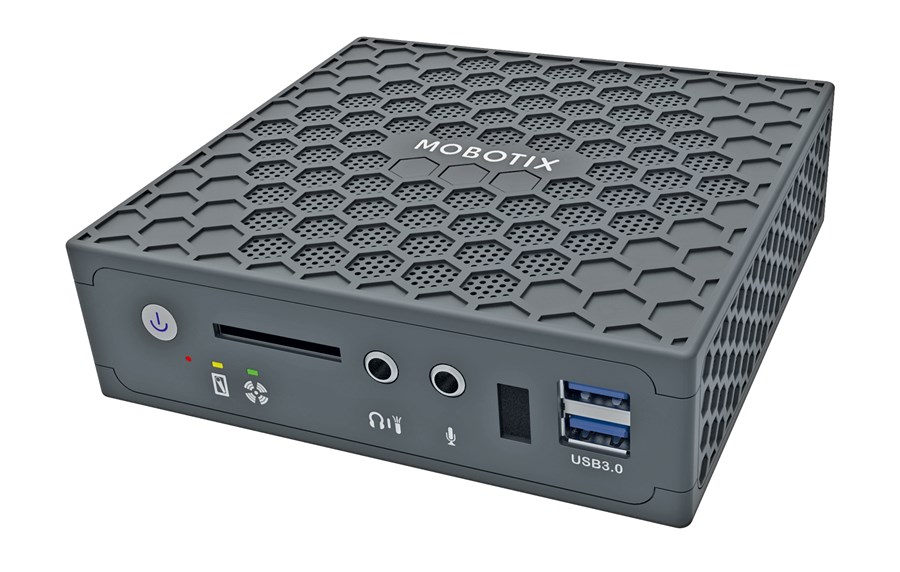 Högsäkerhetsanslutningsboxen Mobotix Bridge strömmar videodata till Mobotix Cloud.